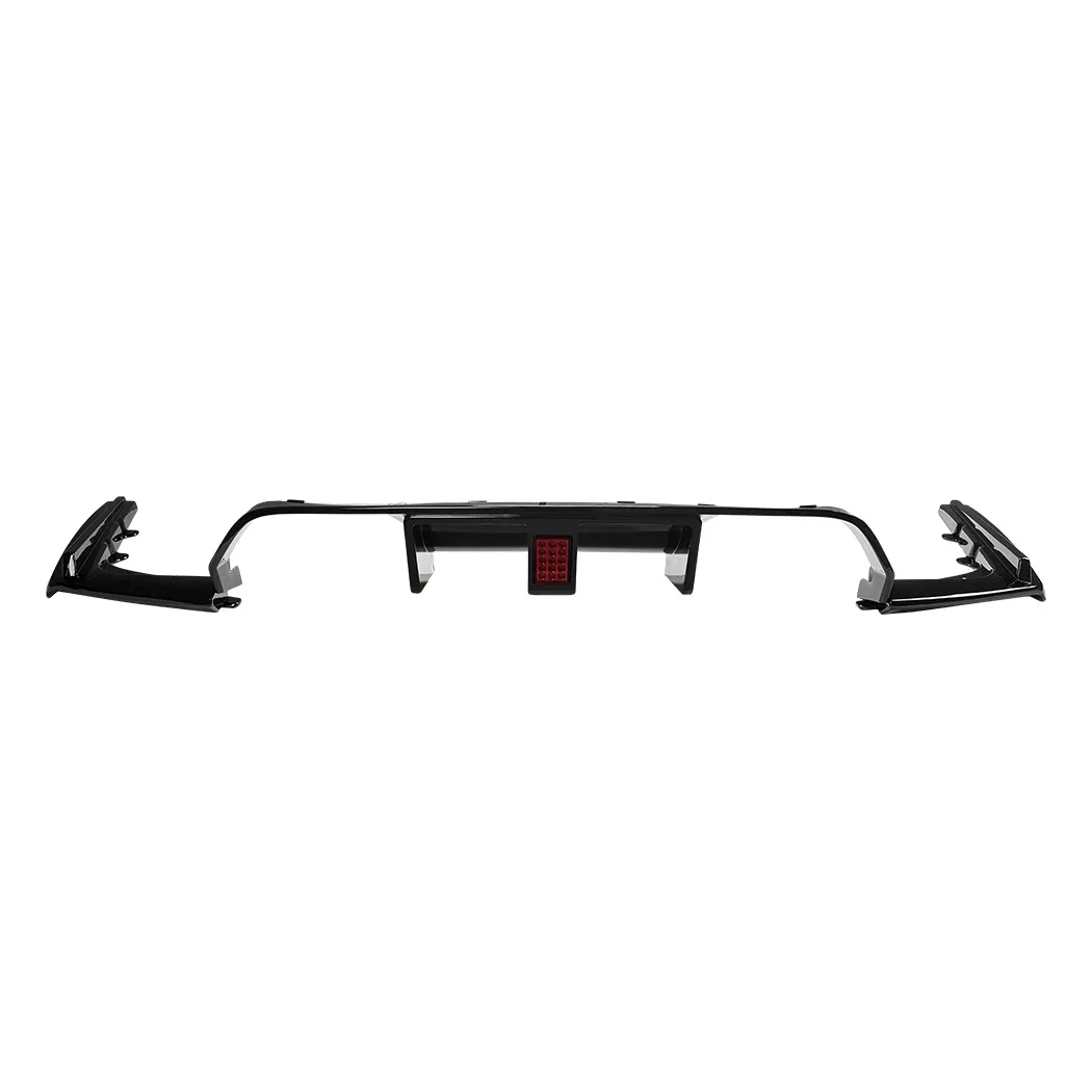 3개 세트 20142019 BMW M3 M4 F80 F81 F82 F83 MP 스타일 LED 브레이크 라이트 리어 범퍼 립 디퓨저 가드 스플리터 글로스 블랙