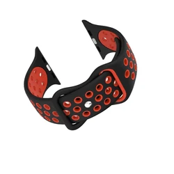 Silicone Sport Strap for Apple Watch - Durable and Stylish Bracelet in Multiple Sizes (Black red 06)