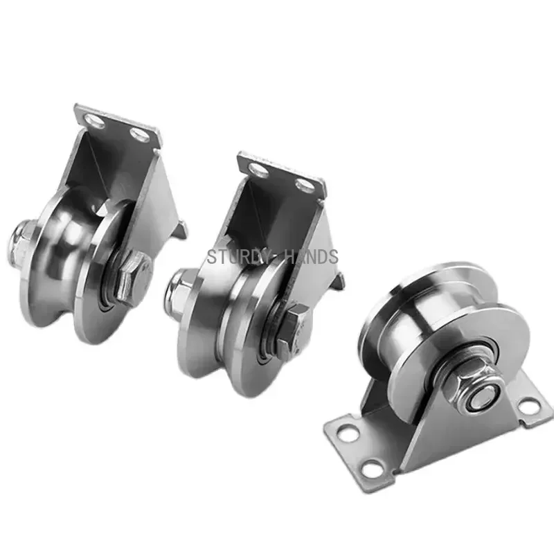Stainless Steel Tripod Pulley Wire Rope Lifting Bearing Pulley Hanging Wheel Home Sliding Doors Track Wheel Hardware 1pc