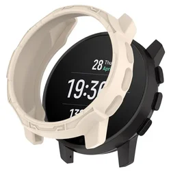 Clear TPU Protective Case Cover for Smart Watch Strap - Soft Silicone Bumper Protector Shell Accessories (Beige)