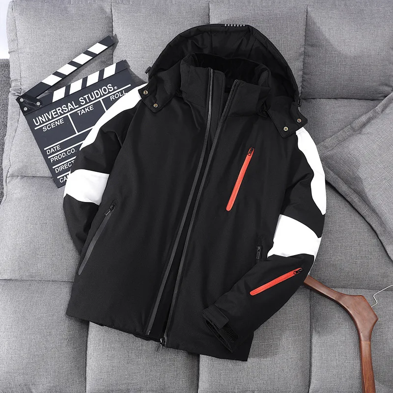 Winter Patchwork Puffer Jacket Men's Thicken Warm Down Jackets 2022 Outdoor Mens Windproof White Duck Down Parka Coat Outfits