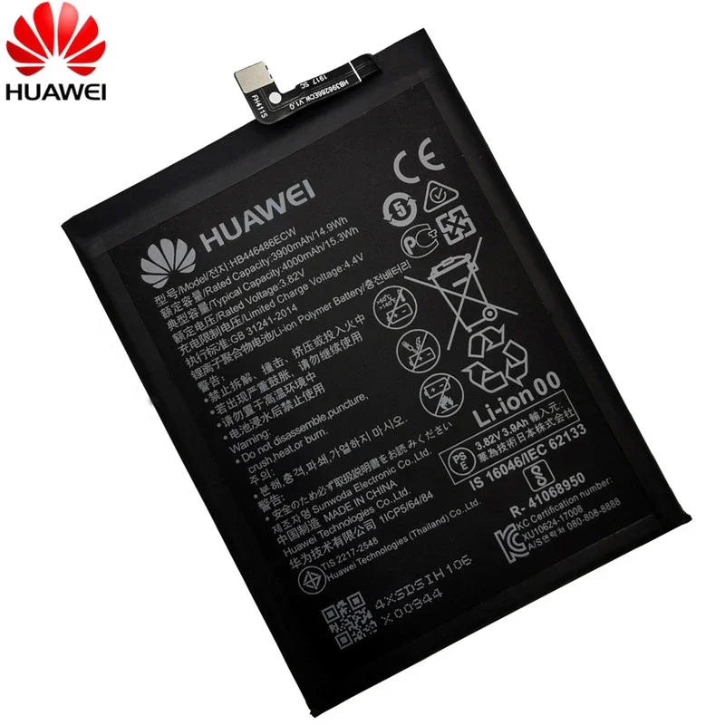 100% Orginal Phone HB446486ECW 4000mAh Battery For Huawei  P smart Z/honor 9X/P20 lite 2019 P/Nova5i/Enjoy 10 Plus/Y9S Battery