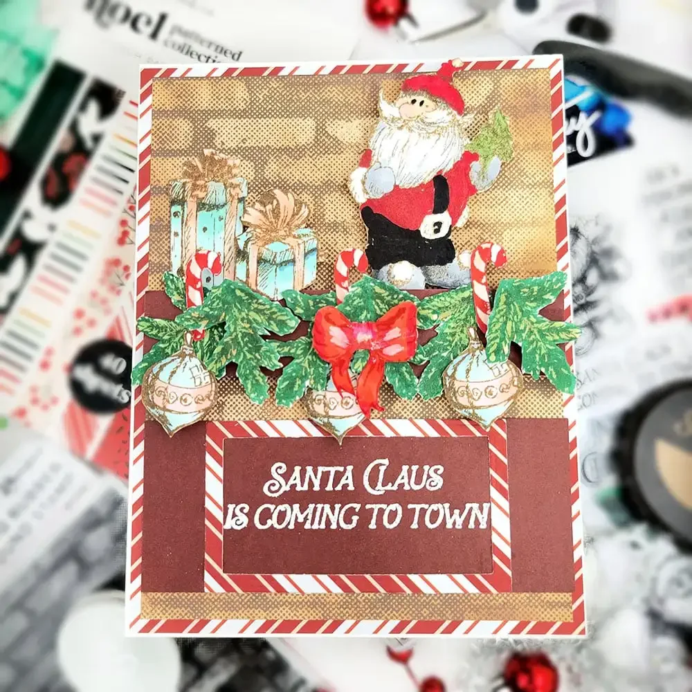 Christmas Gift Claus Tree Snowmen Clear Stamps Metal Cutting Dies for DIY Greeting Card Making Scrapbook Craft Supplies