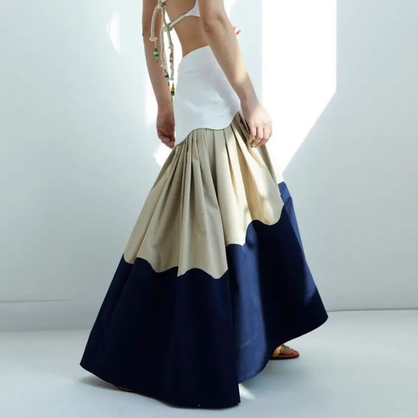 Long Satin Skirt Three Colors Skirt Woman Clothes High-waisted Skirt A-line Women Clothing Plus Size Skirts Custom Made Skirt