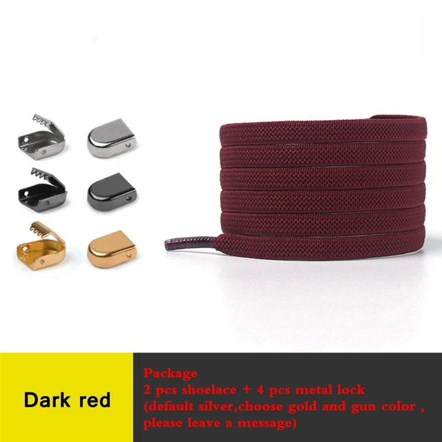 No Tie Flat Hiking Running Shoe Lace Elastic Shoelaces Outdoor Leisure Sneakers Quick Safety Flat Shoelace Kids Adult Lazy Laces Dark red