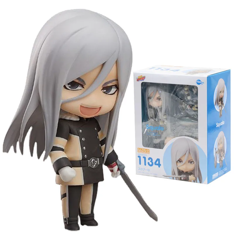 

In Stock Original FREEing GSC 1134 NENDOROID Superbi Squalo HITMAN REBORN Anime Figure Model Collecile Action Toys Gifts