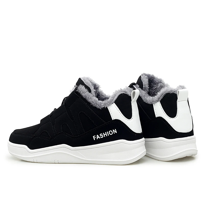 Mens Winter Snow Boots Cotton-Padded Shoes Warm Casual Flat Shoes Fashion Non-Slip Comfortable Sneakers Men Footwear Plus Size