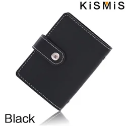 Elegant PU Leather Card Holder - Sleek 26 - Slot Organizer Wallet (Black)
