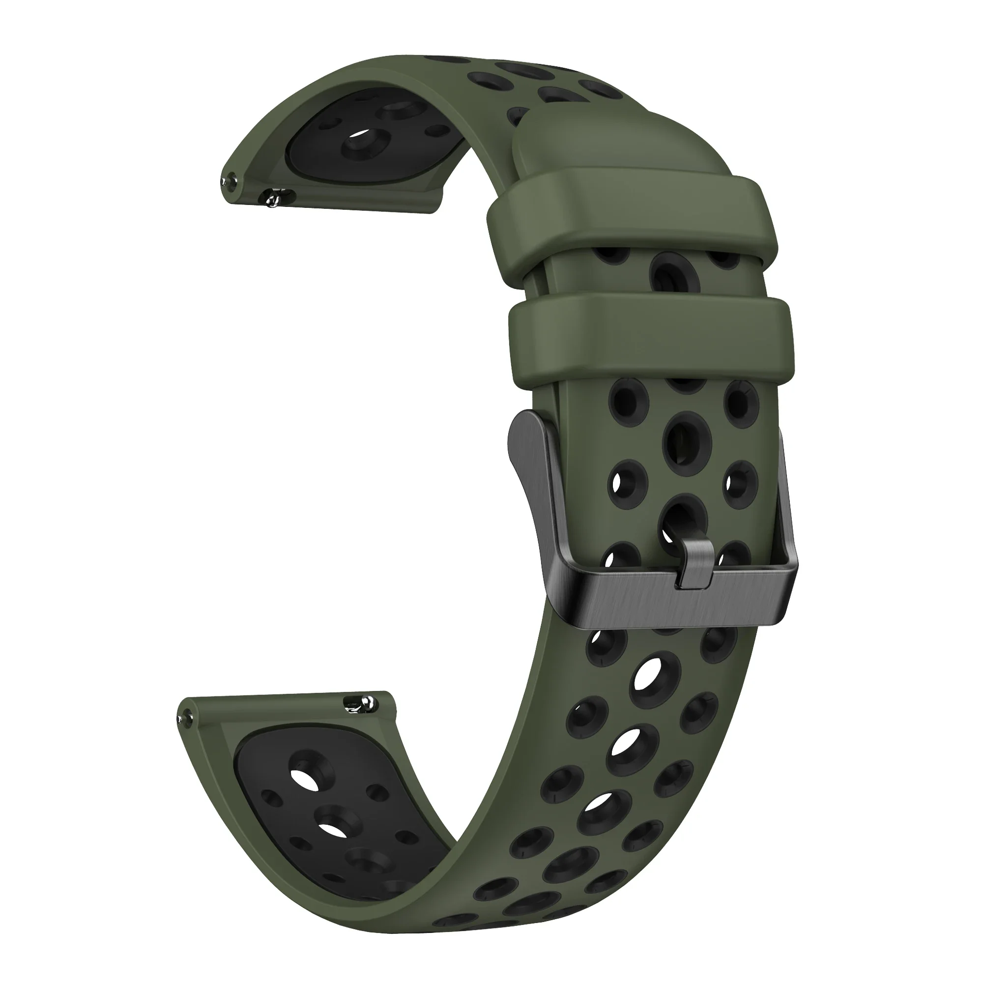 Soft Two-Tone Silicone Replacement Watch Band - 20mm/22mm