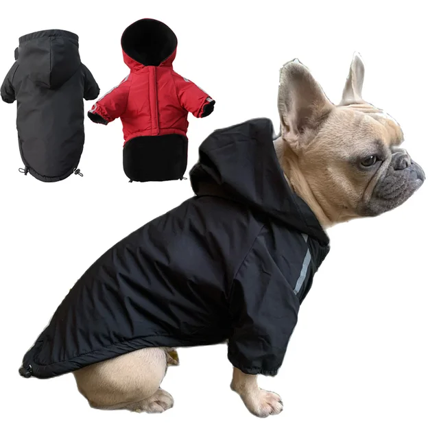 Autumn Winter Pet Dog Waterproof Warm Coat Cotton Hooded Jacket The Dog Face Small Dogs Cat Reflective Pet Clothes Winter Coat 1