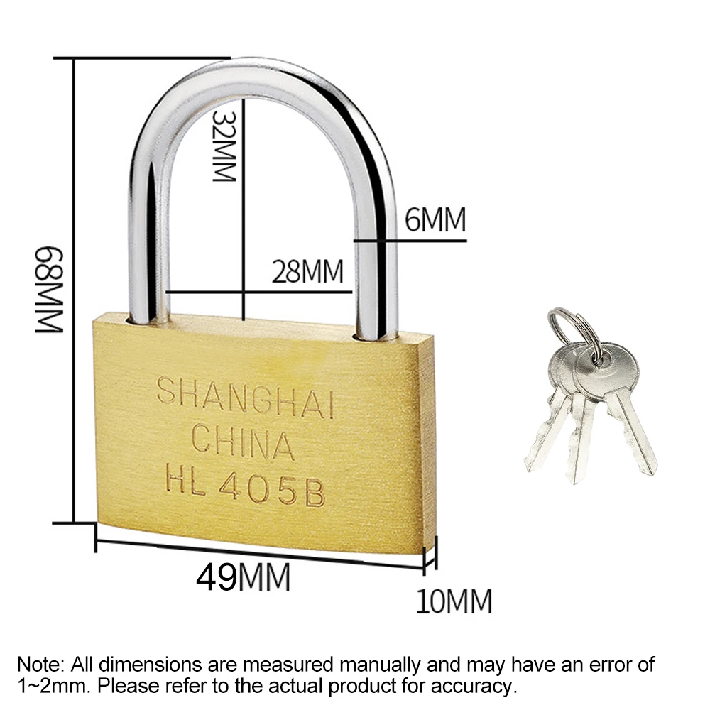 Durable Copper Padlock with Keys for Travel and Home Security