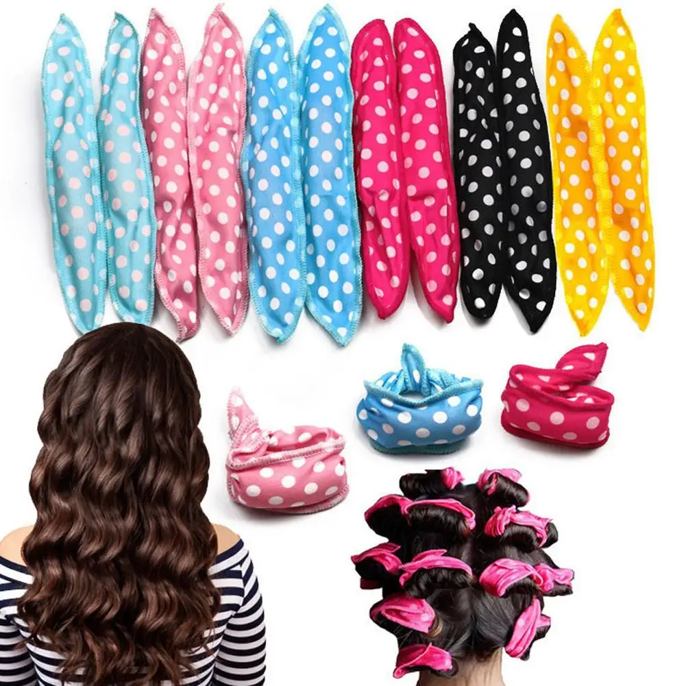 Curler Rollers 12Pcs DIY Night Sleep Foam Hair Styling Tool Flexible Soft Satin Sponge Pillow Hair Rollers No Heat