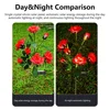 Solar Garden Lights Waterproof LED Outdoor Simulation Rose Flower Solar Light Pathway Lights for Yard Garden Backyard Decor ﻿ 3