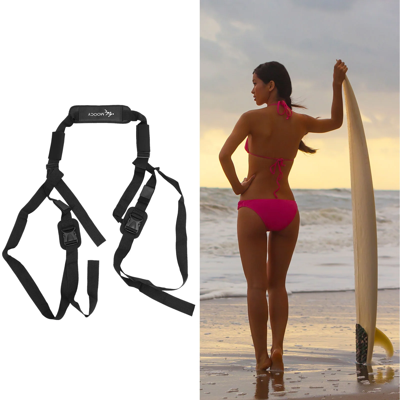 

Surfboard Harness Kayak Strap Portable Longboard Carry Belt Nylon Shoulder Adjustable Black Paddle Rope Paddleboard Storage