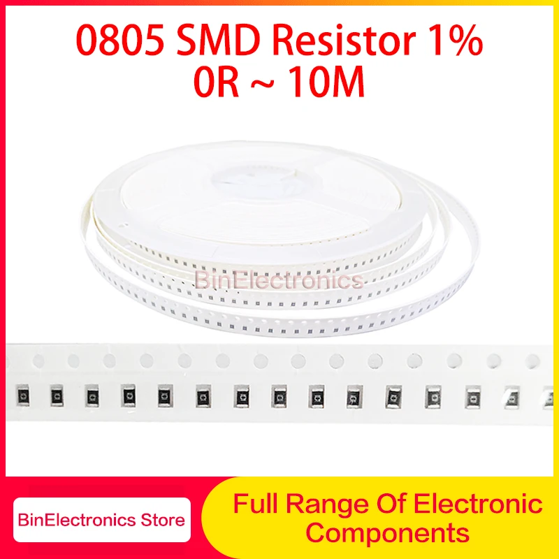 5000Pcs 0805 Resistor SMD Accuracy 1% 0 ohm ~ 10M ohm 1K 2.2K 10K 100K 0 1 10 100 150 220 330 ohm 1R 10R 100R 150R 220R 330R
