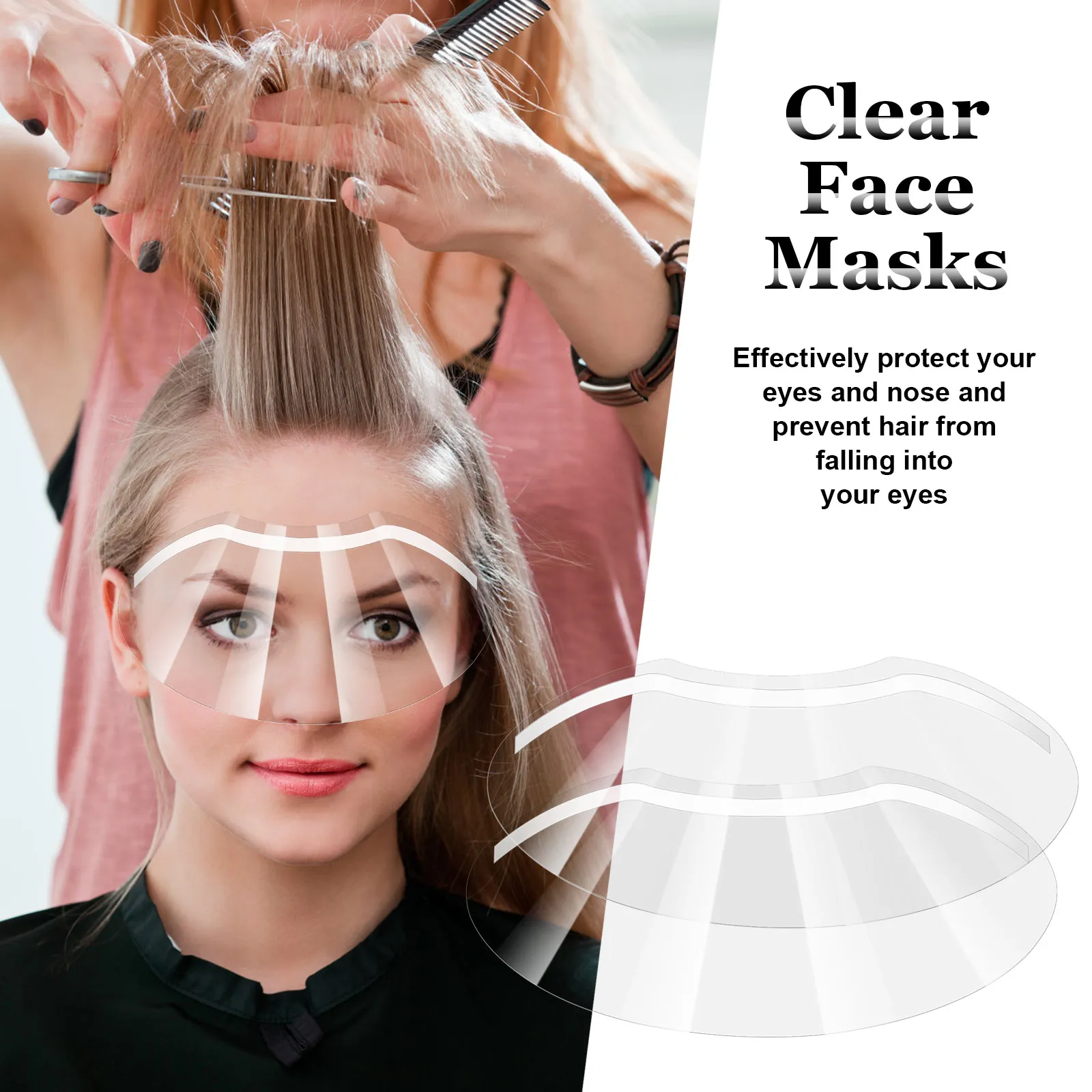 30pcs Professional Clear Forehead Shield Wear-resistant Face Goggles Lightweight Protective Guard Transparent Facial Visors 3