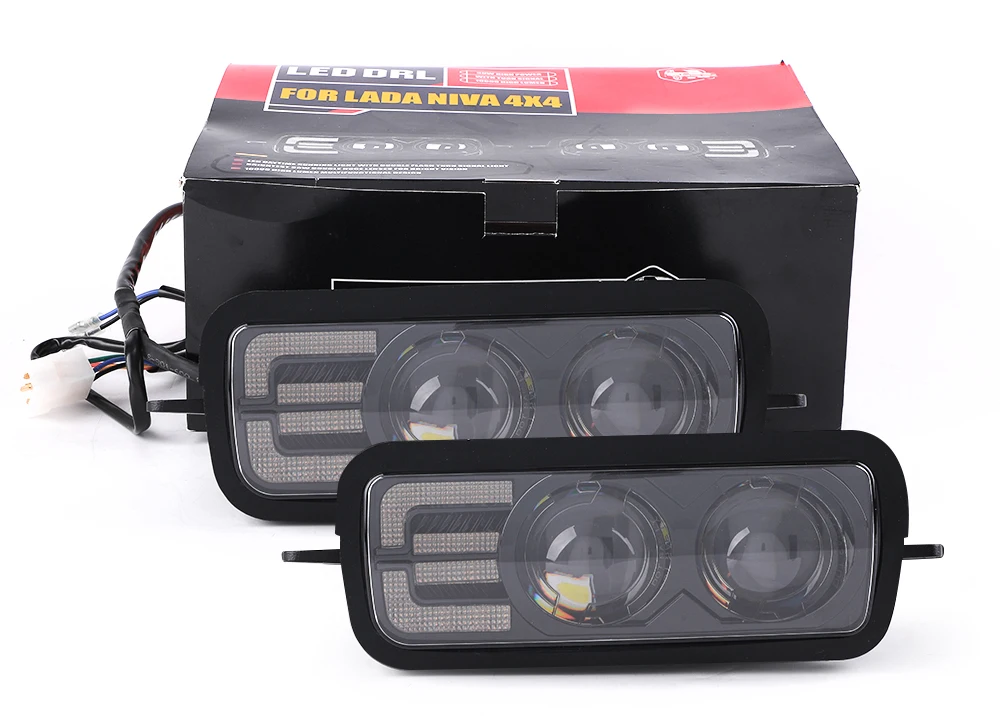 12v Led Headlight For Lada Niva 4x4 1995+ Daytime Running Lights Turn Signal Lad