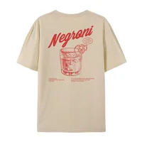 نيجروني-تي شيرت مطبوع على الظهر للنساء ، تيشيرتات برسومات ، تي شيرت شرب كوكاتيل ، طراز ريترو ، ملابس الشارع من ماركة هراكاجي ، ملابس عتيقة 1