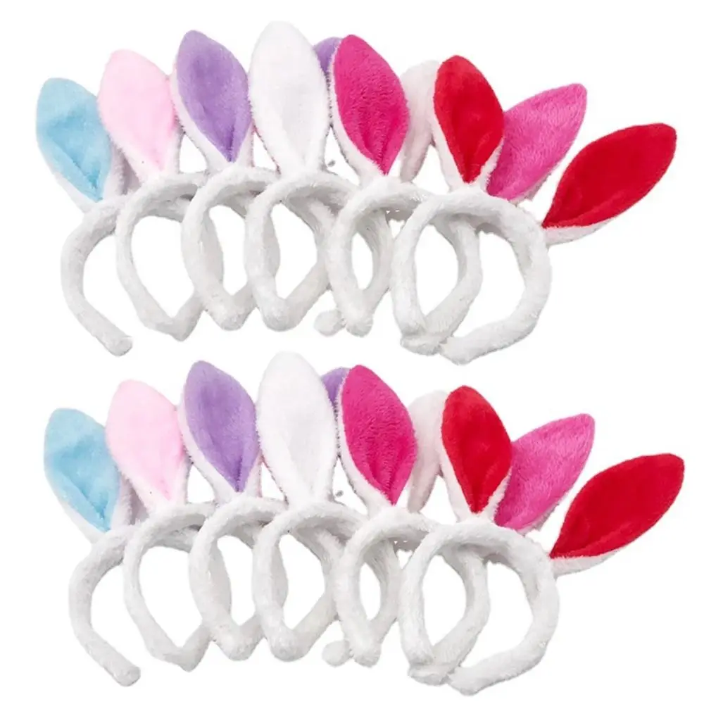 

Cute Colorful Bunny Ear Easter Headbands Adult Kids Rabbit Ear Easter Head Hoop Plush Hair Accessories Masquerade Tiara