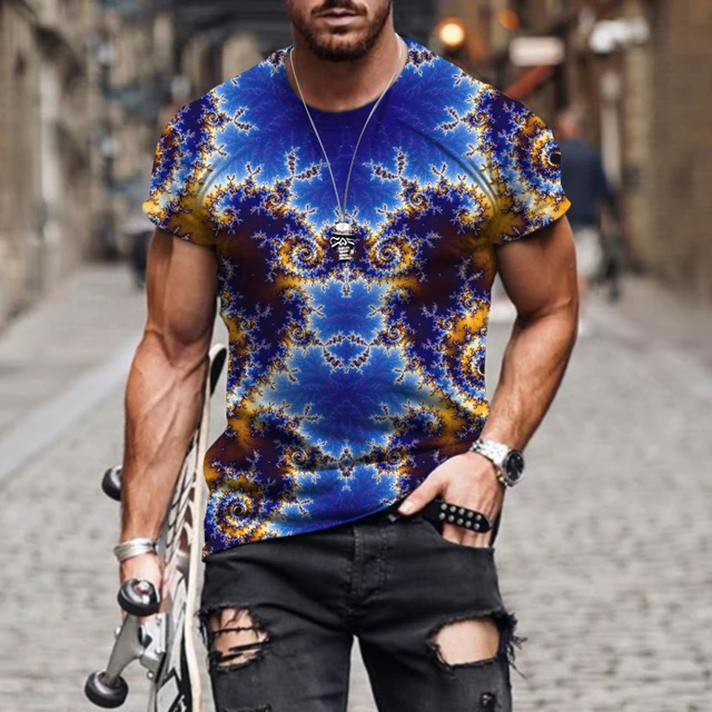 Lisoso Bohemian Style Casual T-shirt, 3D Effect men's T-shirt