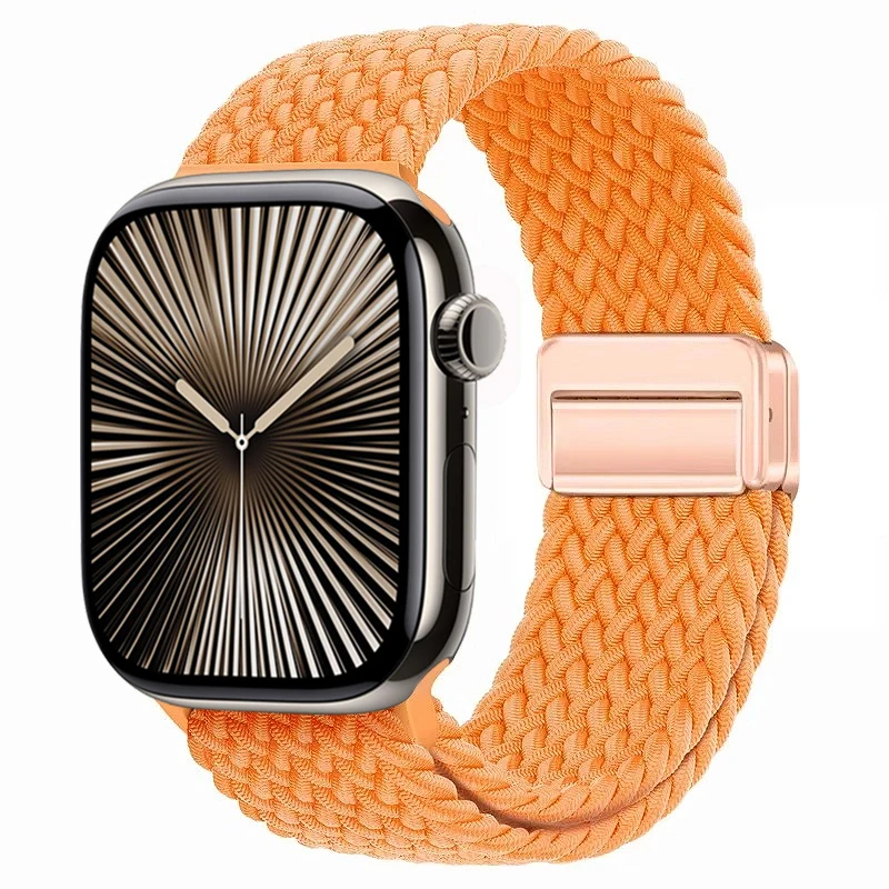 Nylon Braided Magnetic Loop Strap with Metal Accents