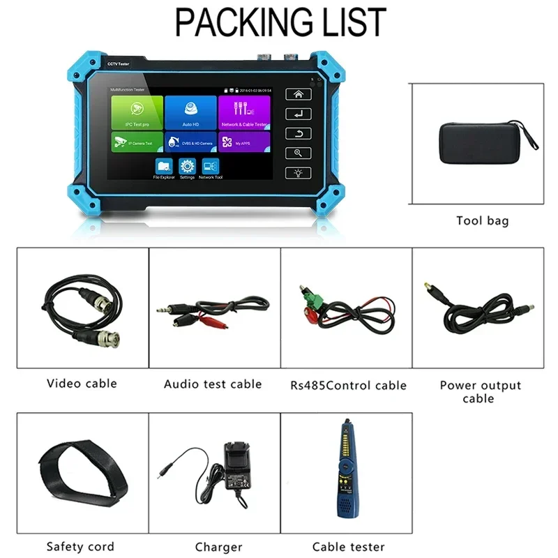IPC-5200/5100 Plus 8MP 4K AHD CVI TVI CVBS IP Camera Test 5.4" IPS Touch Screen