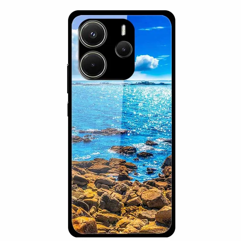 Space-Themed Soft Bumper Tempered Glass Case with Premium Protection