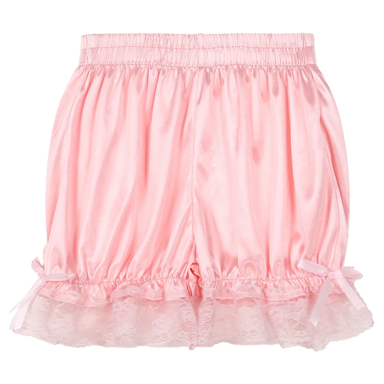 Lace Safety Shorts Pants Women Girls Sweet Silk Satin Pettipant Knickers Loose Sleep Shorts Nightwear Pajamas Lantern safety shorts safety pants lace panties