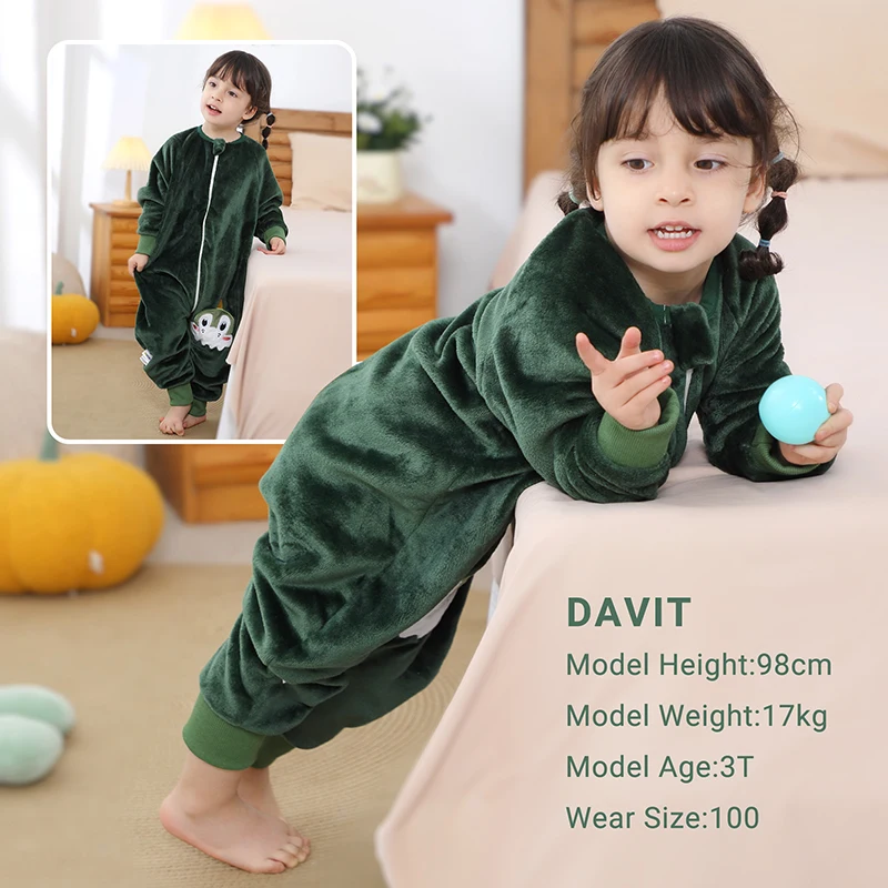 MICHLEY Cute Flannel Children Baby Sleeping Bag Sack Sleepsack Winter Warm Pajamas Sleepwear Pajamas For Girls Boys Kids 1-6T 5