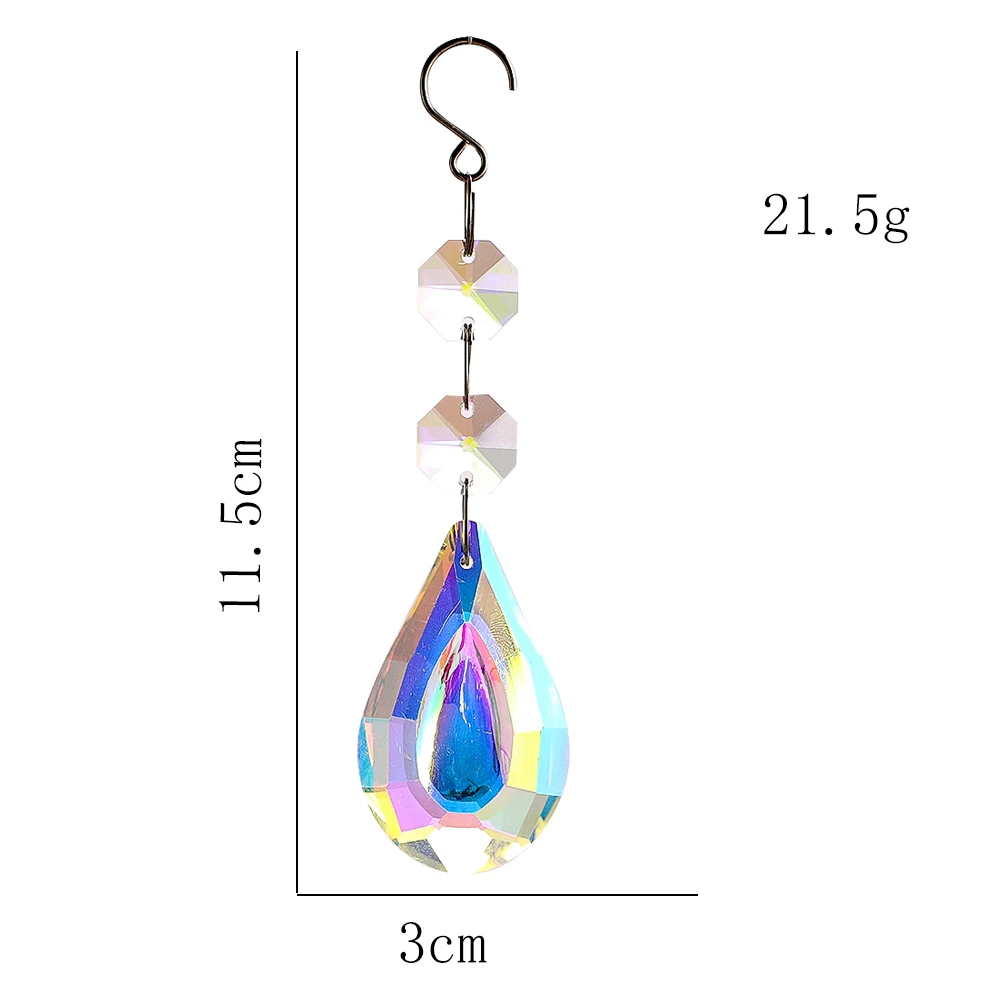 Suncatcher Crystal Hanging Rainbow Maker Glass Octagon Beads Garland Prism Chandelier Parts Pendant Wedding Christmas Tree Decor