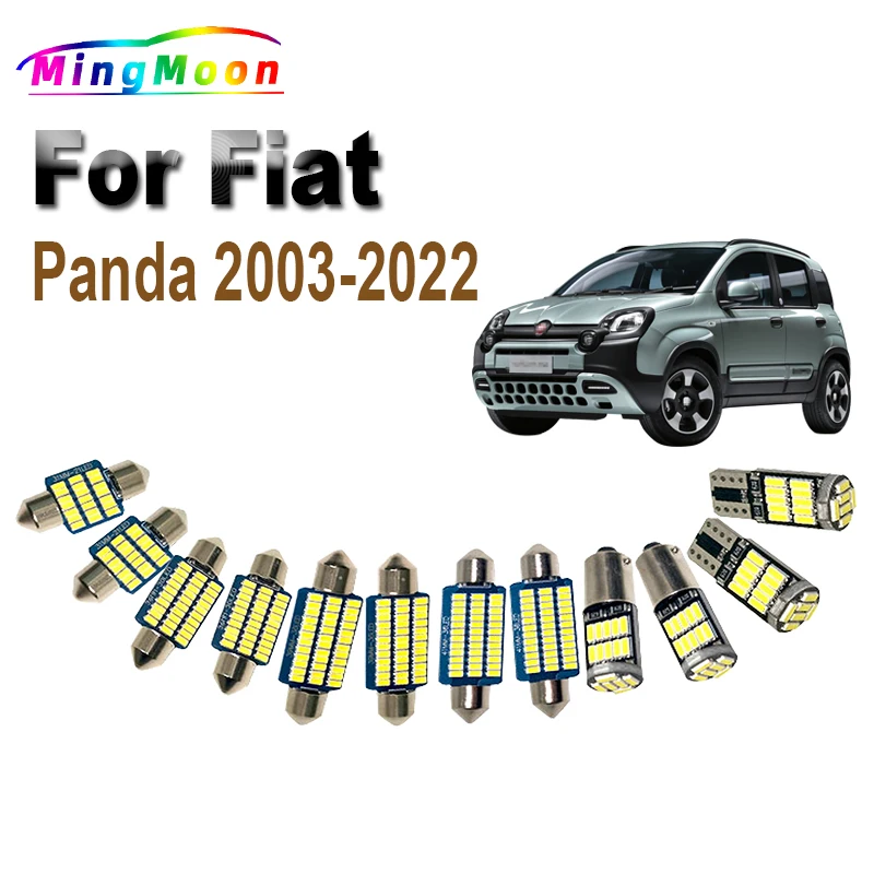 Canbus Nessun Errore Accessori Per Fiat Panda 2003-2018 2019 2020 2021 2022 Lampadine Per Auto Led Interni Map Dome Trunk Light Kit