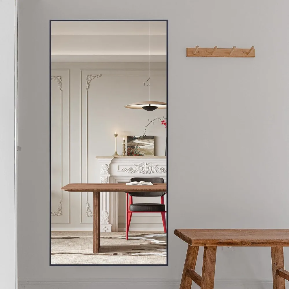 Full-length floor mirror with stand - side view