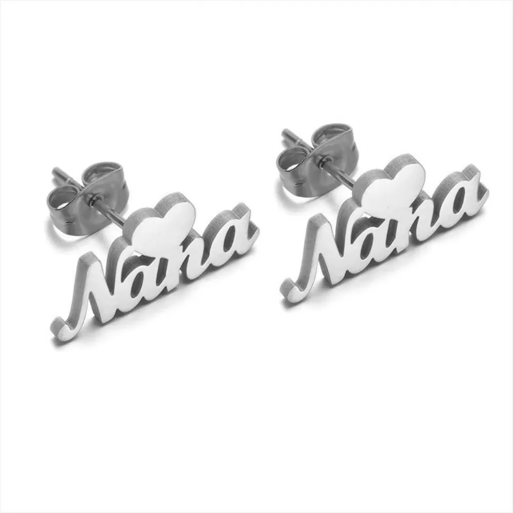 Leechee Heart Shape Kids Custom Name Earstuds Stainless Steel Cute Jewelry Gift S237537Cf8E7747C885A2F4865F5149Aem