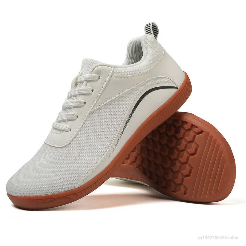 Barefoot Sneakers Adult Cross-Trainer Wide Toe Box Men's Wide Minimalist Zero Drop Sole Casual Knitting Walking Shoes Large Size 2