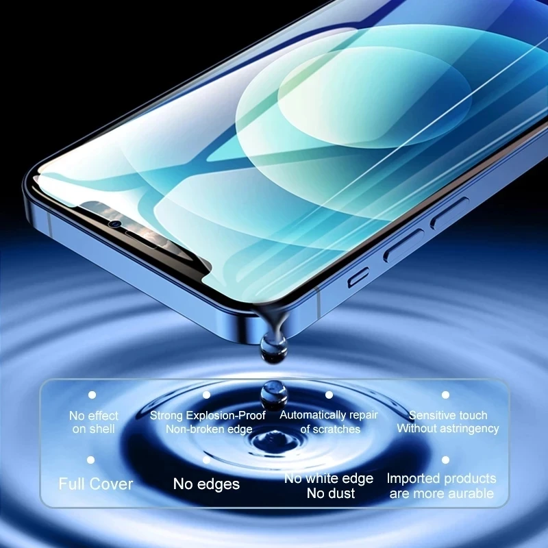 3Pcs 소프트 하이드로 겔 필름 iPhone 15 14 13 12 11 Pro Max XS XR X 7 8 15 Plus 보호 실리콘 TPU 화면 보호기 유리가 아님