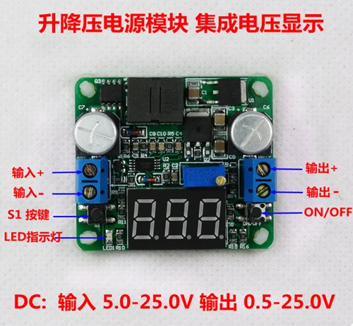 Modulo Di Alimentazione Buck-Boost Voltmetro Integrato Super Lm2577 Lm2596 Pollici (5-25V)
