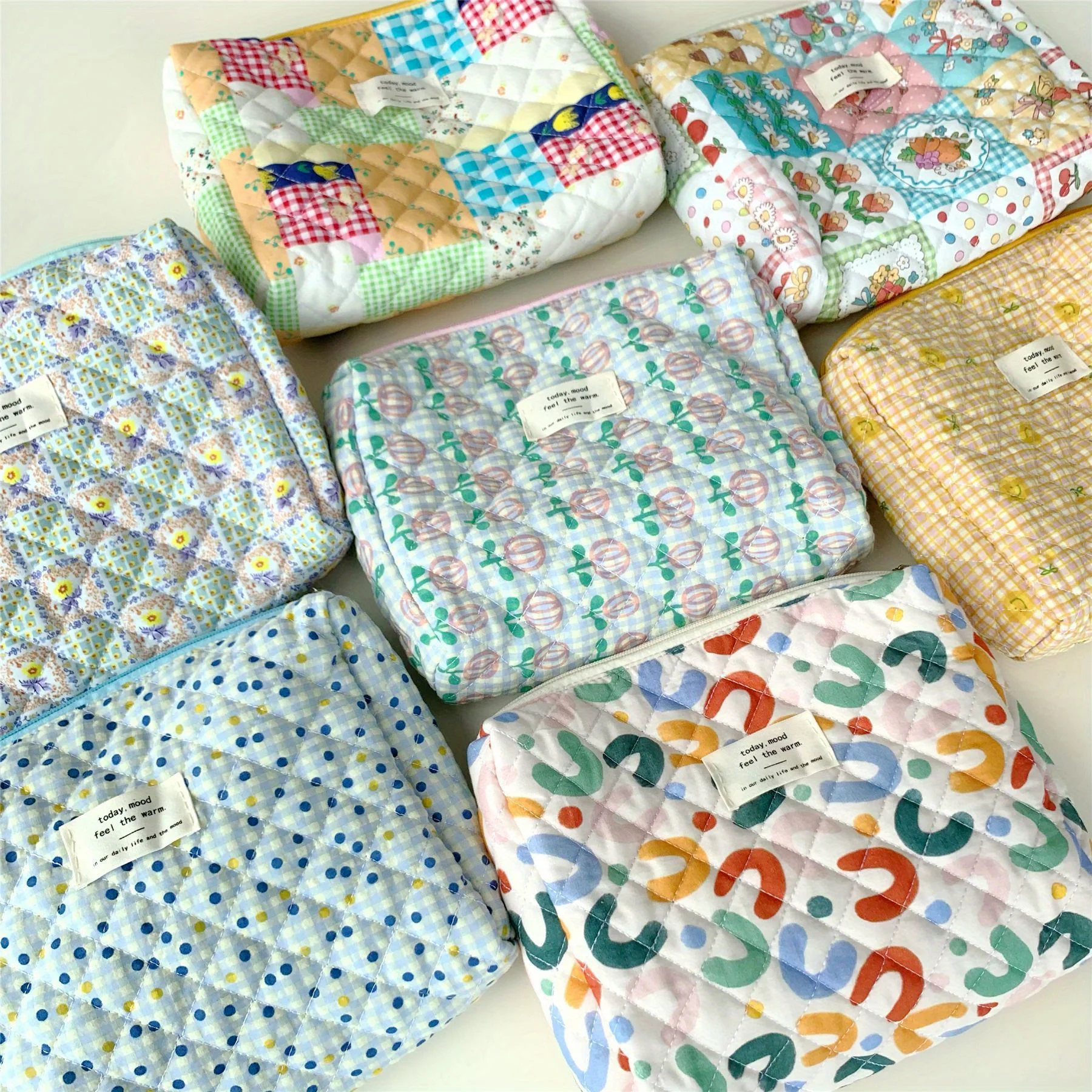 Colorful Aesthetic Pattern Clutch Storage Pouch, Zipper Lightweight Makeup Bag, Versatile Cosmetic Bag