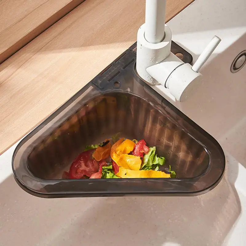 

Сетчатый фильтр для кухонной раковины, треугольная стойка для слива губки, многофункциональная телескопическая сливная корзина