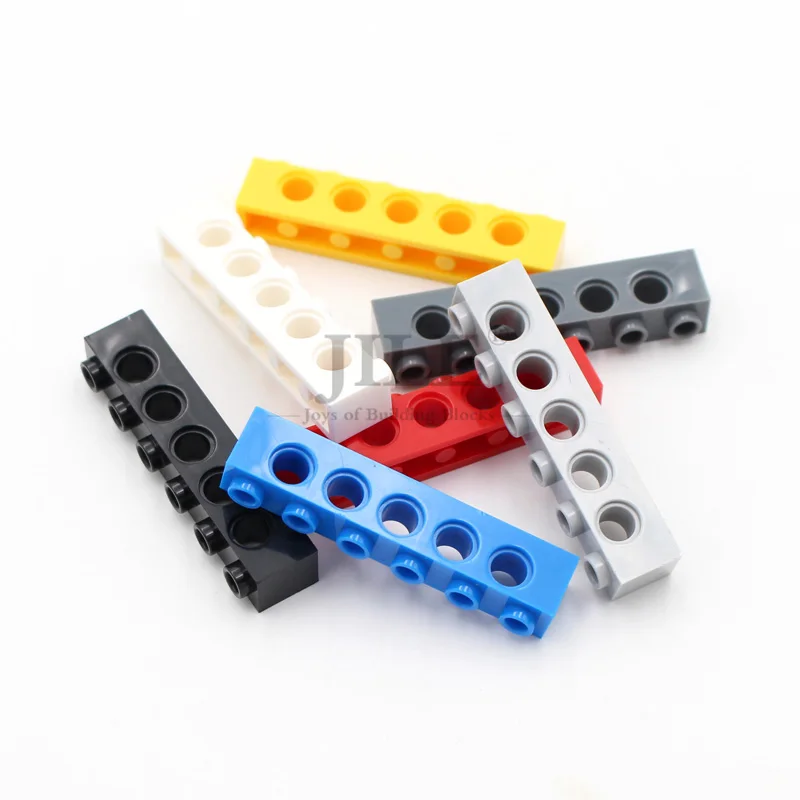 10pcs MOC 하이테크 부품 3894 브릭 1x6 5개 구멍이 있는 기술 빌딩 블록 모든 브랜드에 적합한 작은 입자 장난감