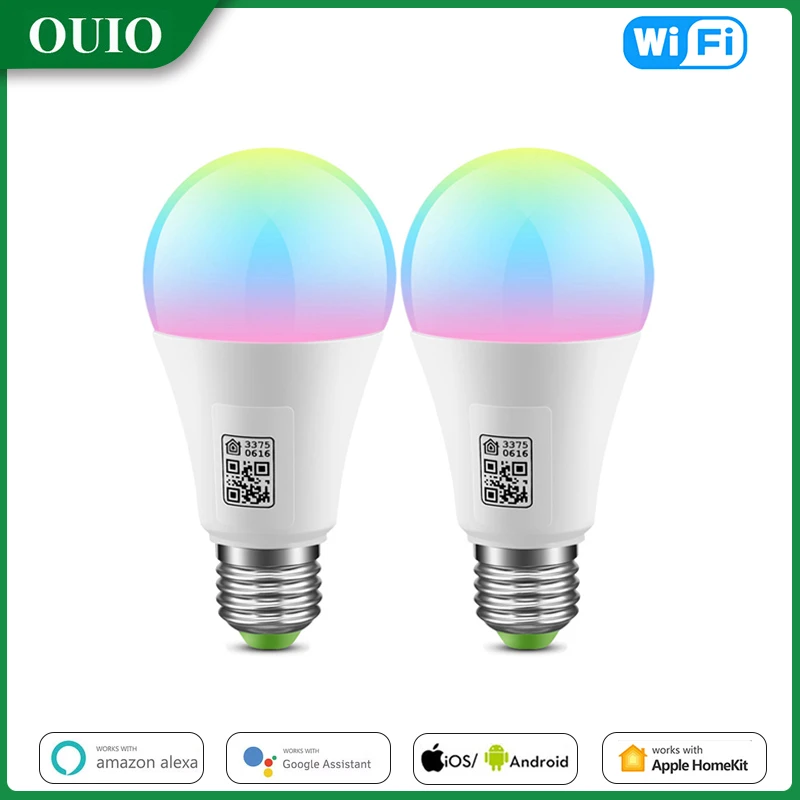 Homekit Smart Led Light bulb E27 RGBW Light Lamp Smart Home Siri Voice Remote Control Compatible With Alexa Google Home