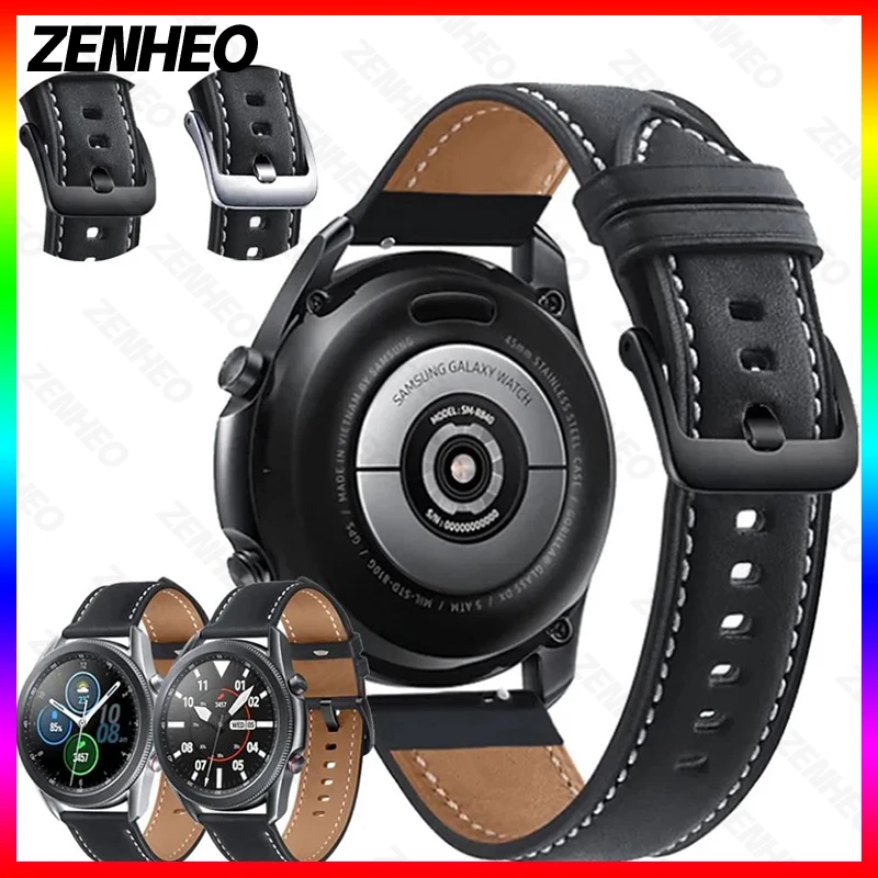 

22 20mm Genuine Leather Strap For Samsung Galaxy Watch 3 41mm 45mm 42mm 46mm Watchbands Bracelet Wristband For Huami Amazfit GTS