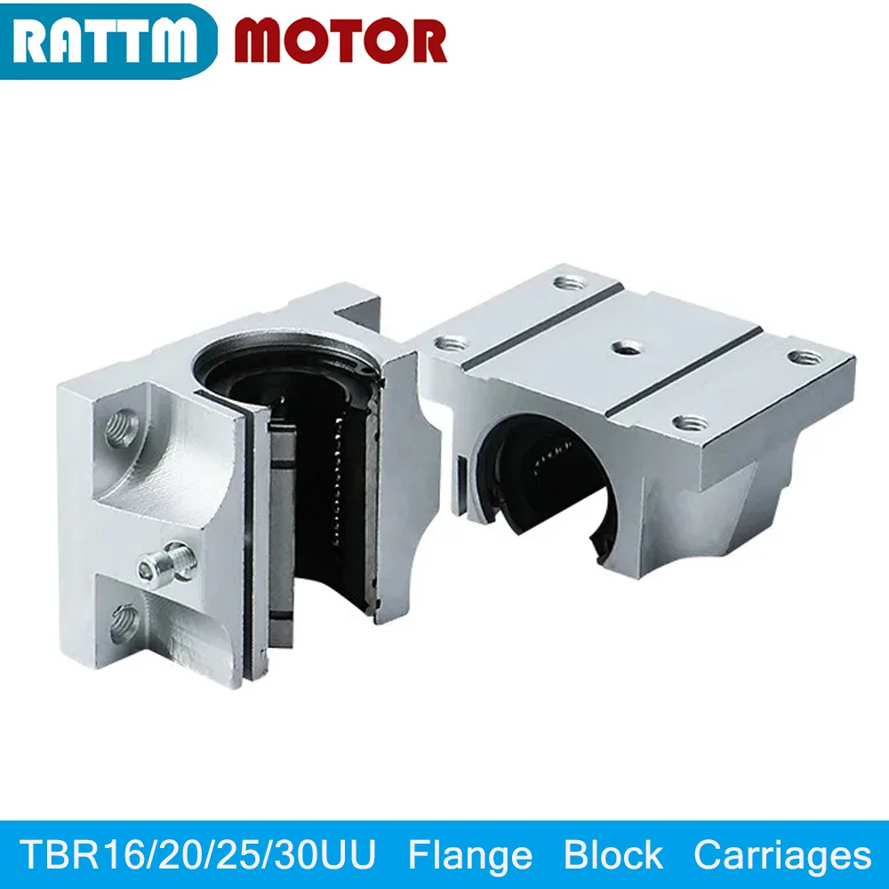 บล็อกรองรับลูกปืนเชิงเส้น TBR16UU TBR20UU TBR25UU TBR30UU สำหรับเครื่อง CNC Router และชิ้นส่วนเครื่องพิมพ์ 3 มิติ รางเลื่อนเชิงเส้น 1