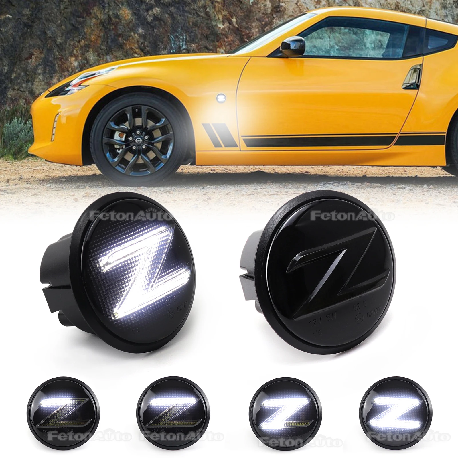 2PcsWhite Dynamic Led Side Marker Light Sequential Turn Signal for For