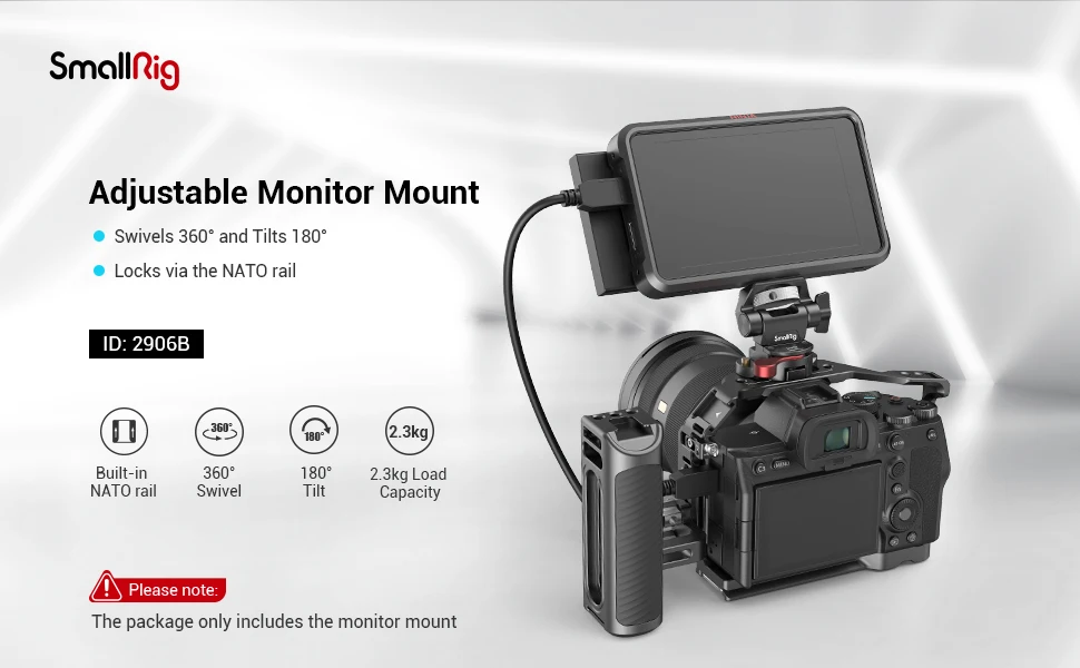 SmallRig drehbare und neigbare Monitorehalterung mit Kaltschuhhalterung, für SmallHD für Atomos Monitor/Bildschirmhalterung 2905B – Detail 16