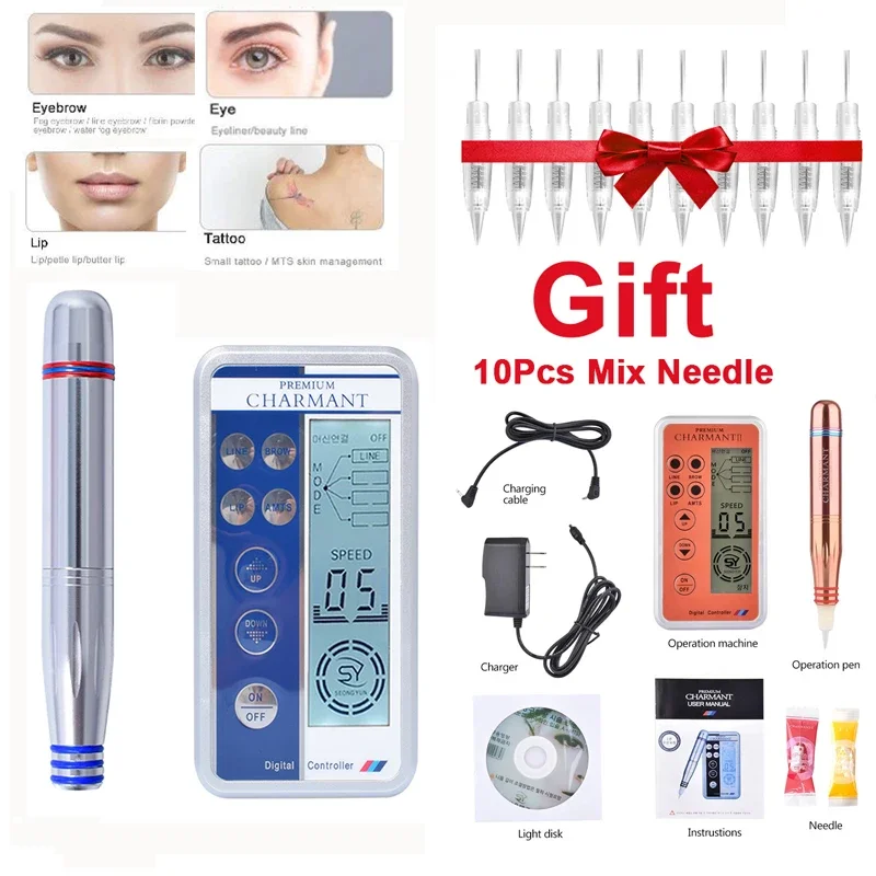

Charmant Permanent Digital Makeup Tattoo Pen Kits Microblading Tattoo Gun Pen for PMU Tattoo Eyebrow Lips Rotary Swiss MTS Pen