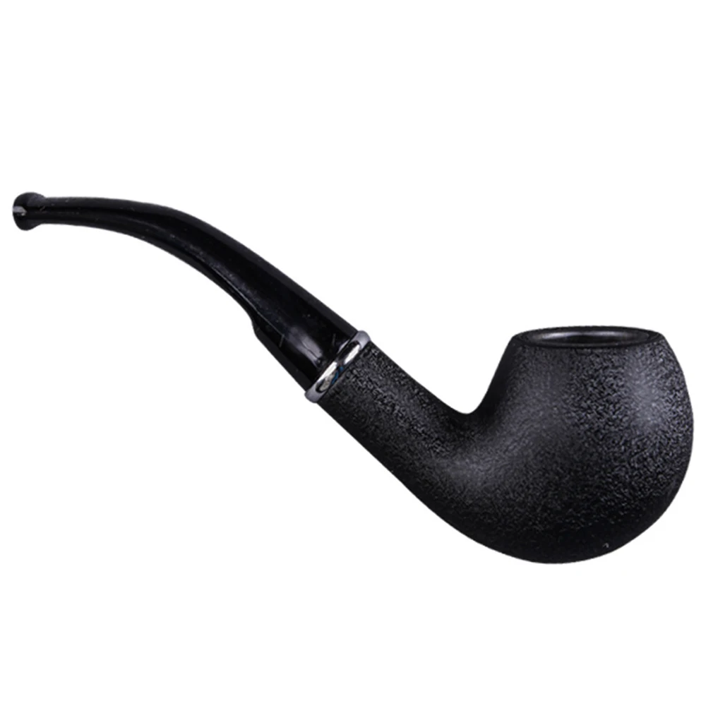 Classic Frosted Smoking Pipe Black Resin Tobacco Pipe Filter Smoking Accessories Men's Holiday Gift Tool