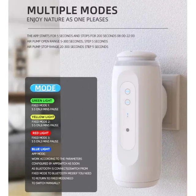 NAMSTE Waterless Essential Oil Diffuser Wall Plug Aroma Oil Diffuser Cool Mist Electric Scent Machine Smart Bluetooth For Home 4