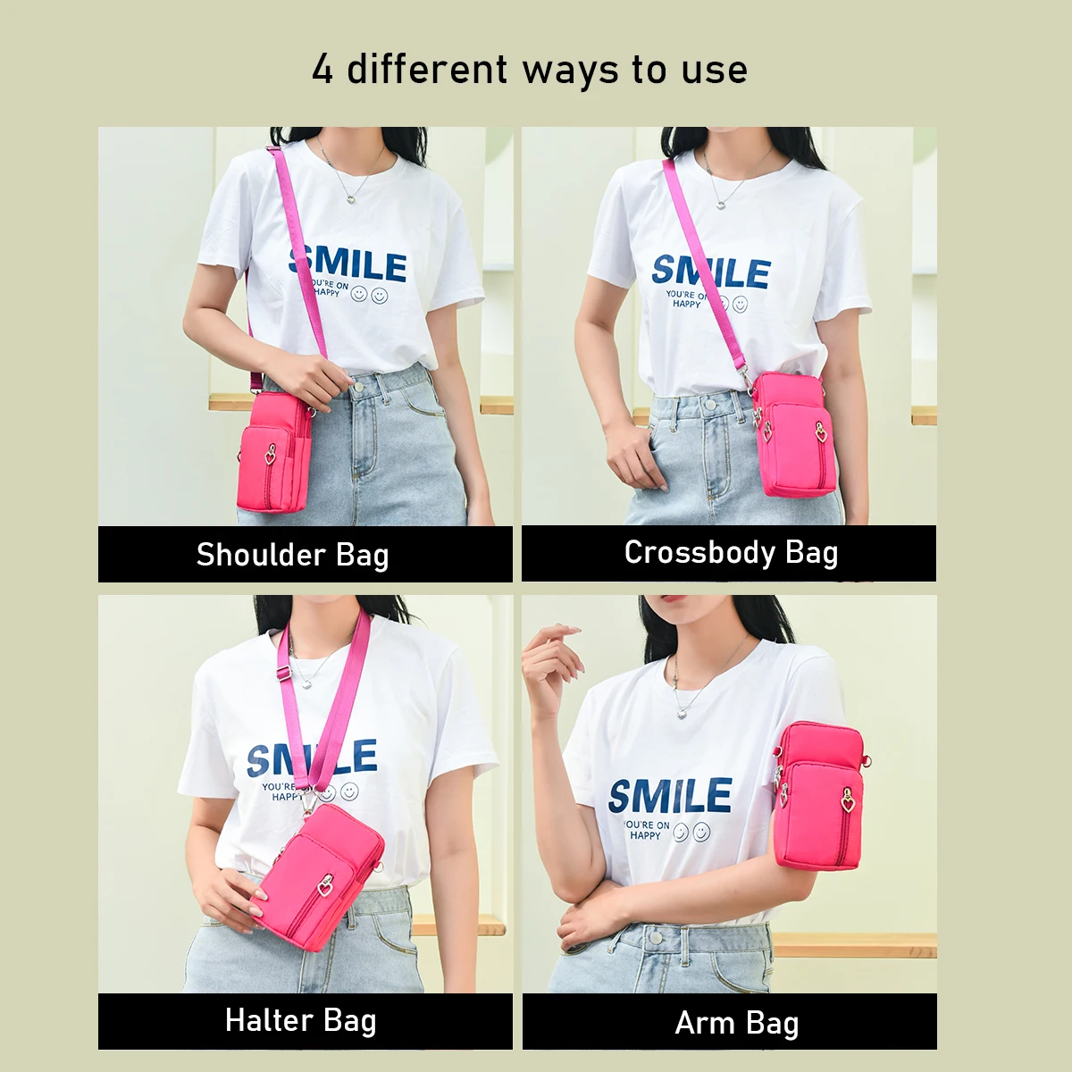 Universal Mobile Phone Bag For Samsung/iPhone/Huawei/HTC/LG Case Wallet Outdoor Sport Arm Purse Shoulder Bag Women Phone Pouch