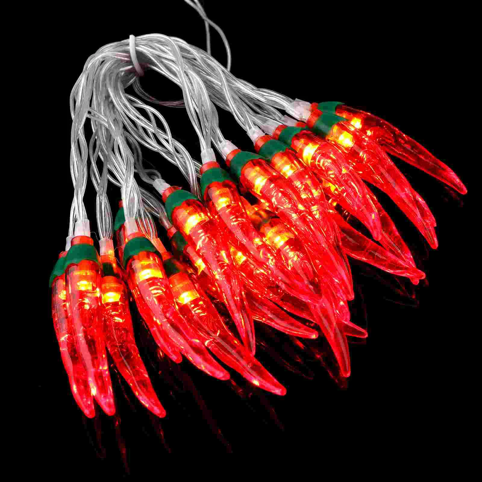 

Chili Pepper String Lights8Ft Lifelike Red Pepper Light String Operated Chili Decorative Lights for Patio Balcony Fence Deck