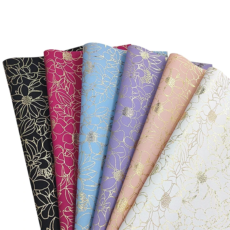 Hot stamping Printed Faux Leather Bow Making Supplies Pu Leather Fabric for Upholstery Bag Material diy Craft Supplies 30x135cm